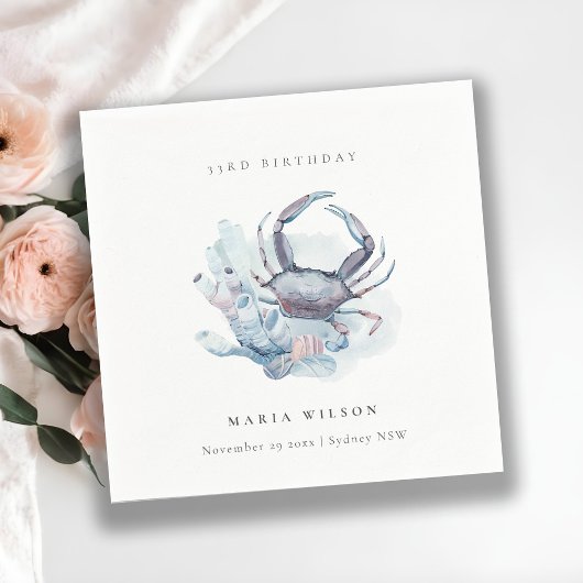 Onder water krab koraal, ongeacht de leeftijd van  servet