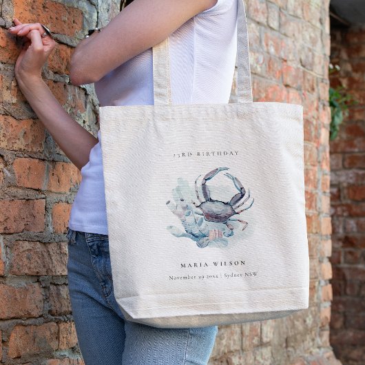 Onder water krab koraal, ongeacht de leeftijd van  tote bag