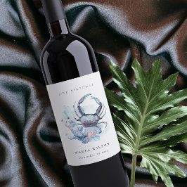 Onder water krab koraal, ongeacht de leeftijd van  wijn etiket