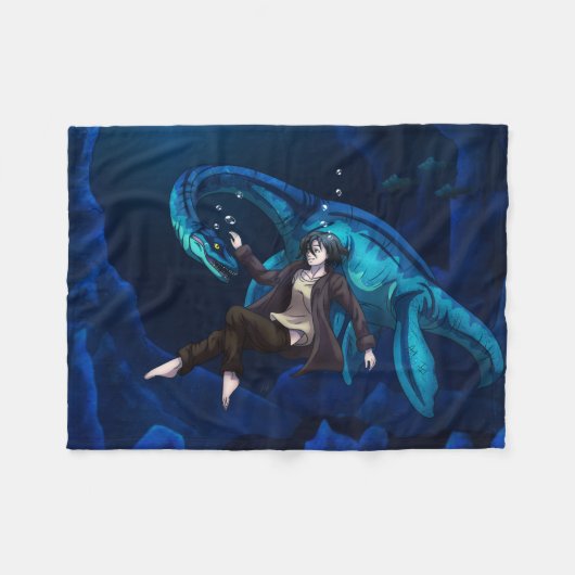 Onder water met een Plesiosaurus Fleece Deken (Voorkant (Horizontaal))