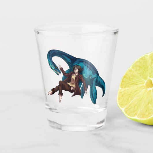 Onder water met een Plesiosaurus Shot Glas (Voorkant)