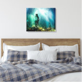 Onder water - omloopdoek canvas afdruk (Insitu (Slaapkamer))