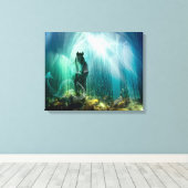 Onder water - omloopdoek canvas afdruk (Insitu (Houten vloer))