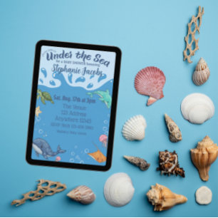 Onder water, onder de blauwe babyborrel zee kaart