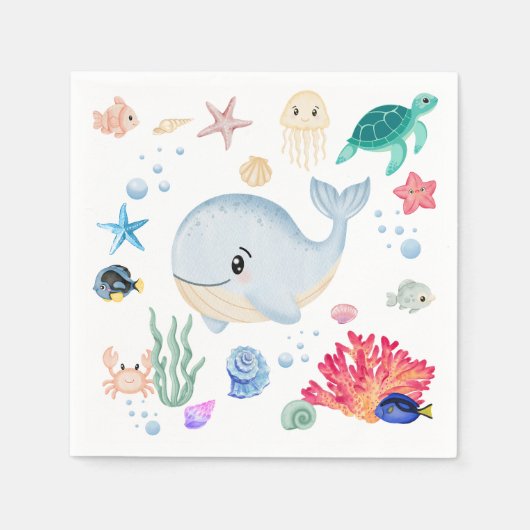 Onder water schattig servet (Voorkant)