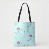 Onder water wezens patroon blauw tote bag (Voorkant)