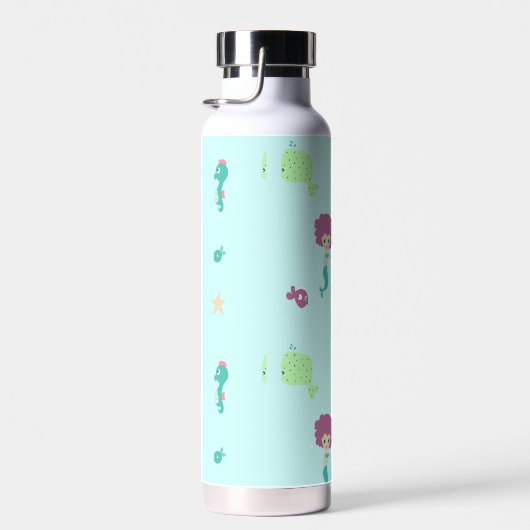 Onder water wezens patroon blauw waterfles (Rechts)