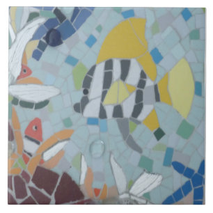 Onder water World Moonfish Mosaic Ceramic Tile Tegeltje