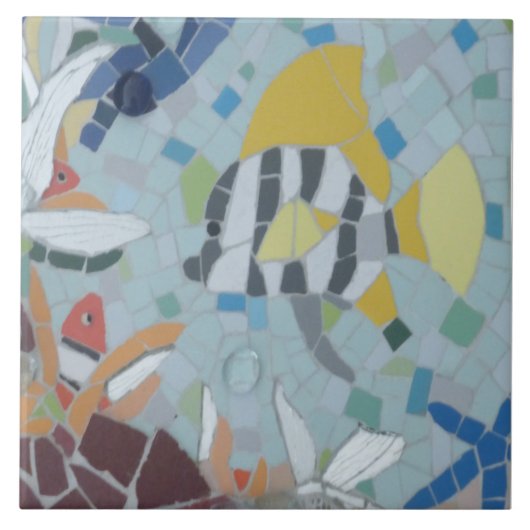 Onder water World Moonfish Mosaic Ceramic Tile Tegeltje (Voorkant)