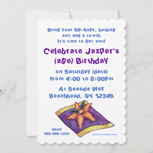 Onder water zwemmen partij uitnodigen kaart (Achterkant)