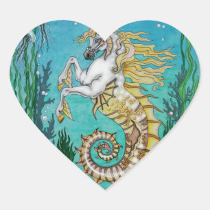 Onder WaterHorse Hart Sticker