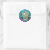 Onder WaterHorse Ronde Sticker (Tas)