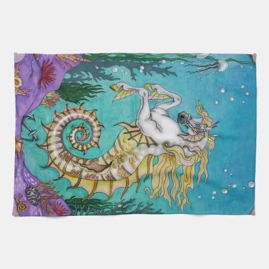 Onder WaterHorse Theedoek (Horizontaal)