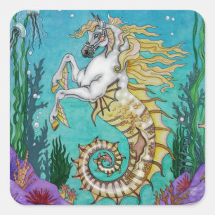 Onder WaterHorse Vierkante Sticker