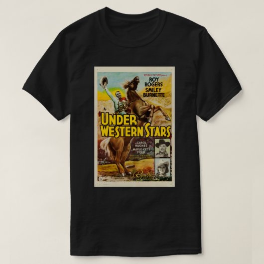 Onder Westerne sterren Cowboy Poster T-Shirt (Design voorkant)