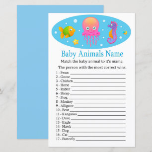 Onder zee Baby Animals Name Game