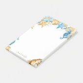Onder Zee Blauwe & goudnoten Post-it® Notes (Schuin)