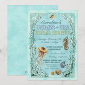 Onder Zee Bridal Shower Invitation - paars Kaart (Voorkant / Achterkant)