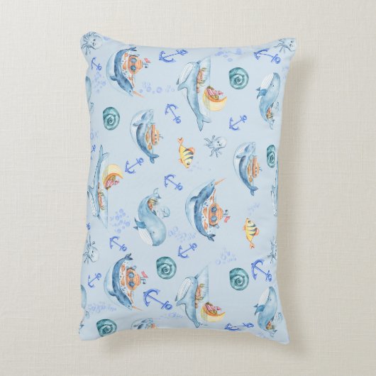 Onder Zee Creaters & Marine Life Accent Kussen (Achterkant (Verticaal))