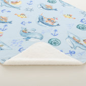 Onder Zee Creaters & Marine Life Sherpa Deken (3/4)