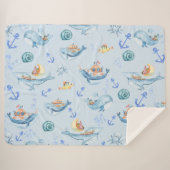 Onder Zee Creaters & Marine Life Sherpa Deken (Voorkant (horizontaal))