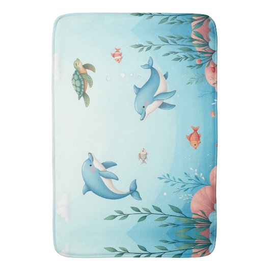 Onder Zee Cute Badmat (Voorkant Verticaal)