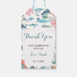 Onder Zee Cute Ocean Animals Baby shower RSVP Cadeaulabel