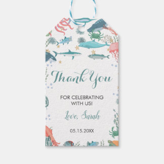 Onder Zee Cute Ocean Animals Baby shower RSVP Cadeaulabel