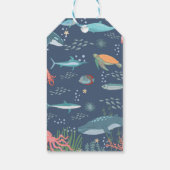 Onder Zee Cute Ocean Animals Baby shower RSVP Cadeaulabel (Achterkant)