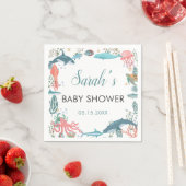 Onder Zee Cute Ocean Animals Baby shower RSVP Servet (Insitu)