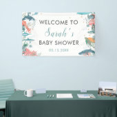 Onder Zee Cute Ocean Baby shower RSVP Backdrop Spandoek (Beurs)