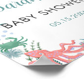 Onder Zee Cute Ocean Baby shower RSVP Welkom Poster (Hoek)