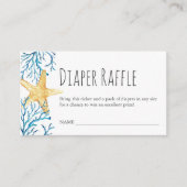 Onder Zee Diaper Raffle Invitation Enclosure Informatiekaartje (Voorkant)