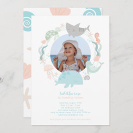 Onder Zee Foto Birthday Invitation Kaart