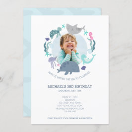 Onder Zee Foto Birthday Invitation Kaart