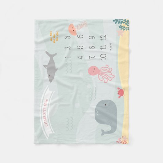 Onder Zee Friends Girls Milestone Fleece (Voorkant)