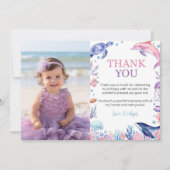 Onder Zee Kind Verjaardag Foto Bedankt Kaart (Voorkant)