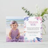 Onder Zee Kind Verjaardag Foto Bedankt Kaart (Staand voorkant)