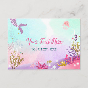 Onder Zee Mermaid Baby shower Insert Card RSVP