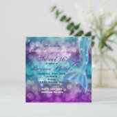 Onder Zee MERMAID Tail Fin Party nodigt u uit Kaart (Staand voorkant)