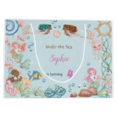 Onder zee Mermaids kinderen jarig Groot Cadeauzakje (Achterkant)