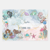 Onder zee Mermaids kinderen jarig Inpakpapier Vel (Voorkant)