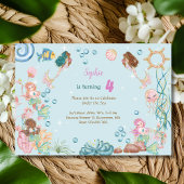 Onder zee Mermaids kinderen jarig Kaart