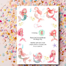 Onder zee Mermaids kinderen jarig Kaart