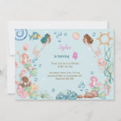 Onder zee Mermaids kinderen jarig Kaart (Voorkant)