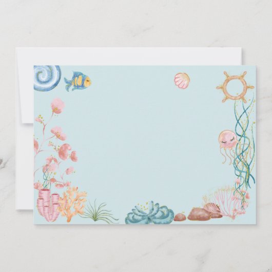 Onder zee Mermaids kinderen jarig Kaart (Achterkant)