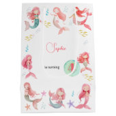 Onder zee Mermaids kinderen jarig Medium Cadeauzakje (Achterkant)