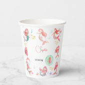 Onder zee Mermaids kinderen jarig Papieren Bekers (Voorkant)