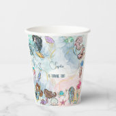 Onder zee Mermaids kinderen jarig Papieren Bekers (Voorkant)