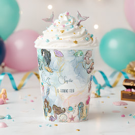 Onder zee Mermaids kinderen jarig Papieren Bekers